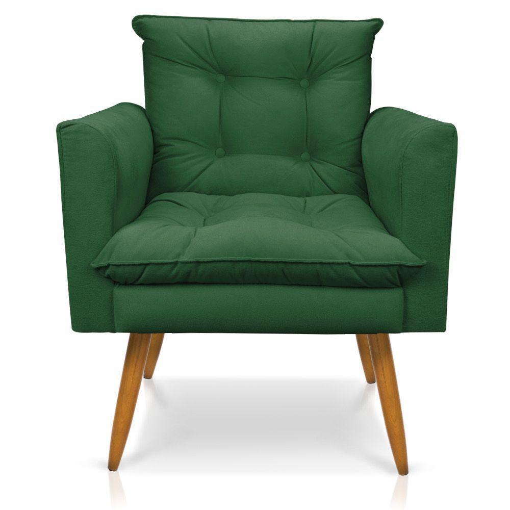 Kit Poltrona E Namoradeira 2 Lugares Olivia Suede Verde - 8