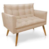 Kit 2 Poltronas E Namoradeira 2 Lugares Olivia Suede Bege - 5