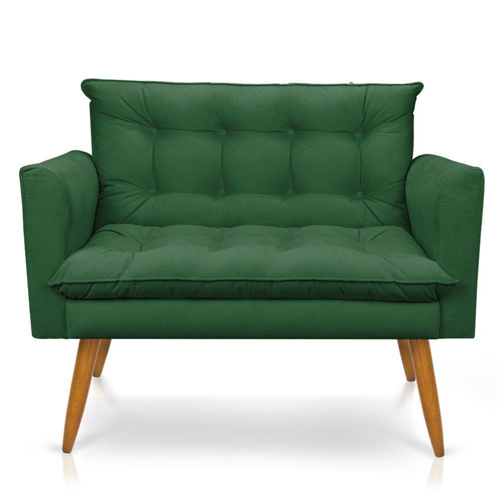 Kit 2 Poltronas E Namoradeira 2 Lugares Olivia Suede Verde - 4