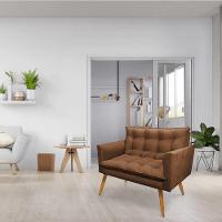 Kit 2 Poltronas E Namoradeira 2 Lugares Olivia Suede Marrom - 10