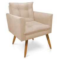 Kit Poltrona E Namoradeira 2 Lugares Olivia Suede Bege - 9