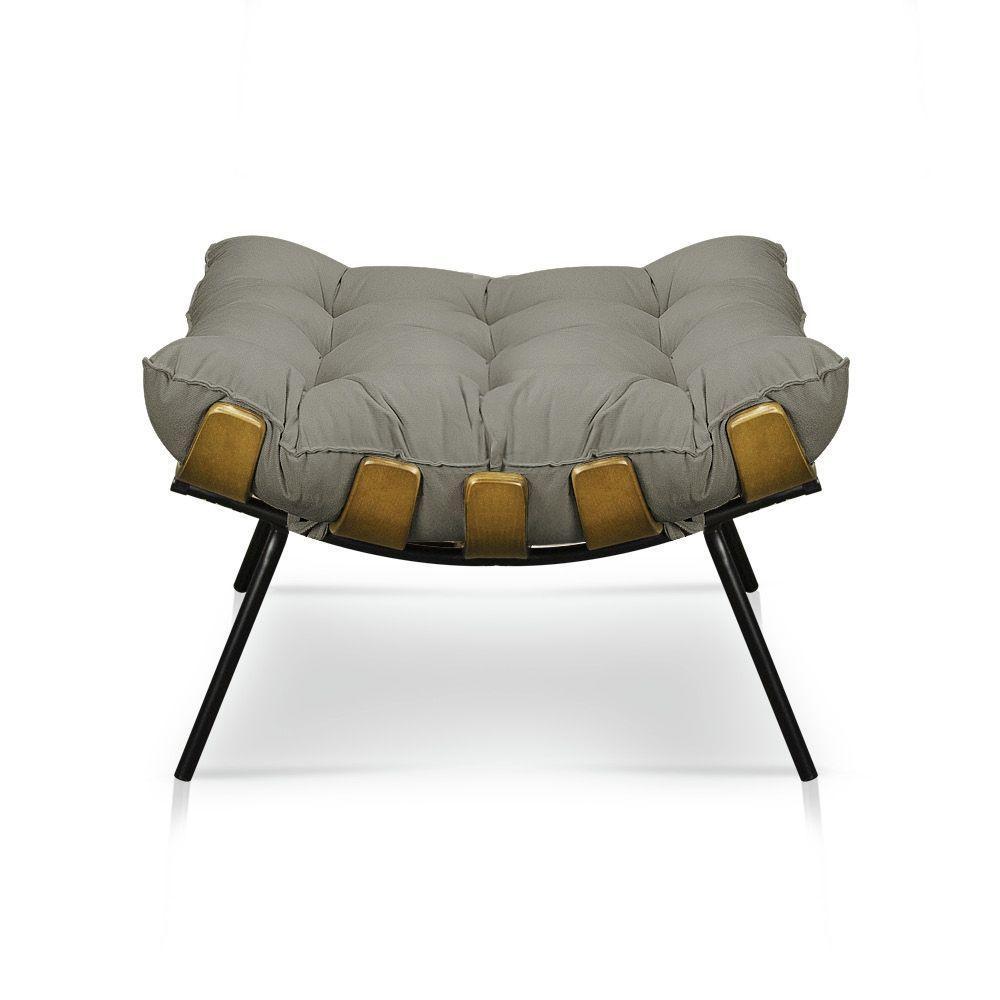 Kit Poltrona E Puff Costela Veludo Capuccino - 2