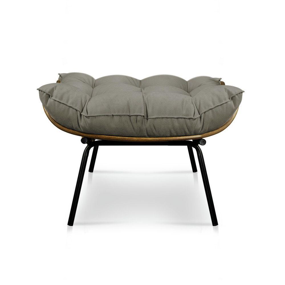 Kit Poltrona E Puff Costela Veludo Capuccino - 3