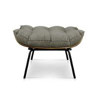 Kit Poltrona E Puff Costela Veludo Capuccino - 3