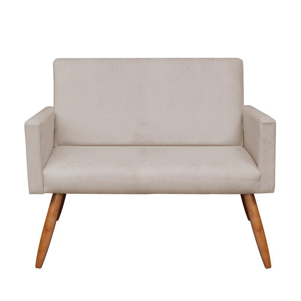 Kit Namoradeira 2 Poltronas 2 Puffs Redondo Bege Castanho - 13