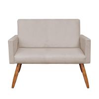 Kit Namoradeira 2 Poltronas 2 Puffs Redondo Bege Castanho - 16