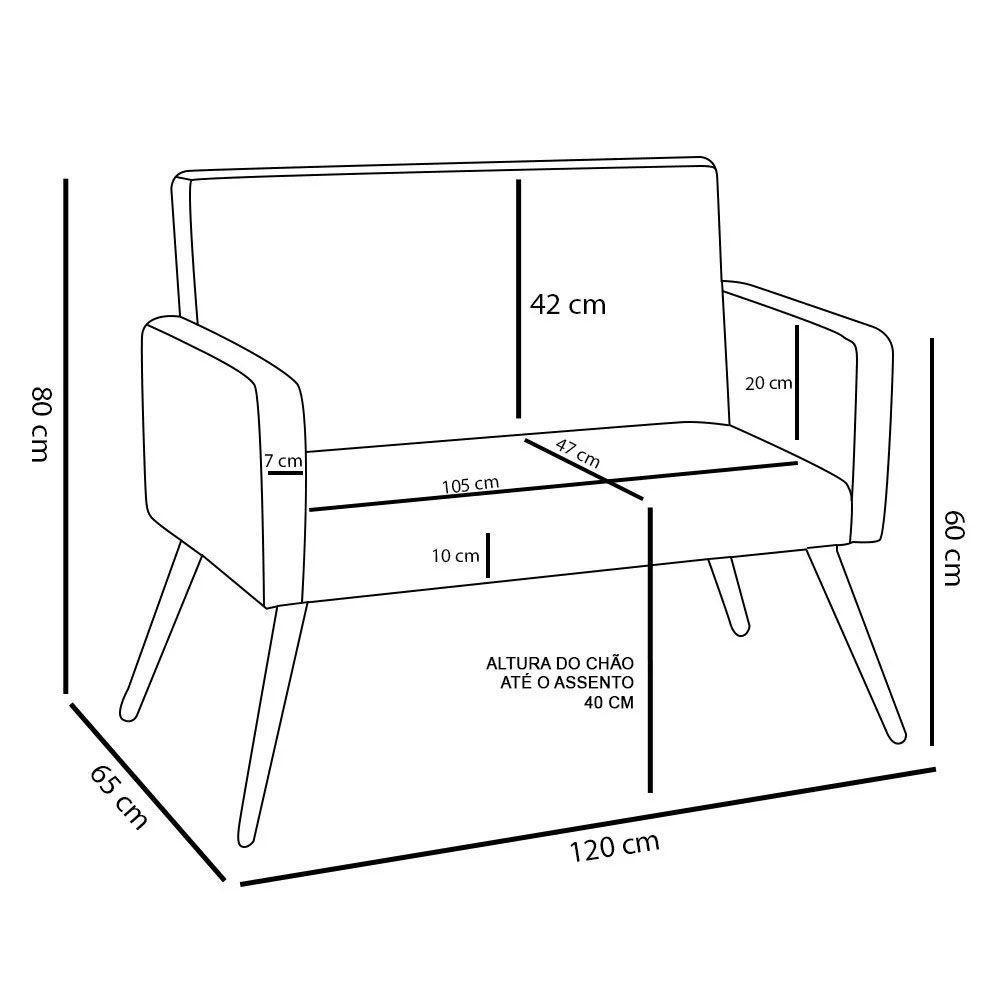 Kit Namoradeira 2 Poltronas E 2 Puffs Redondo Azul Turquesa - 4