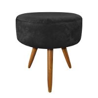 Kit 2 Poltronas E Puff Redonda Preto e Castanho - 5