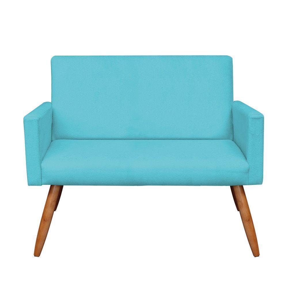 Kit Namoradeira 2 Poltronas E 2 Puffs Redondo Azul Turquesa - 10