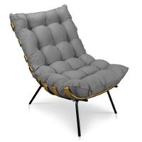 Kit 2 Poltronas Costela Suede Base Metálica Pallazio Grafite - 11