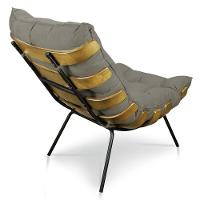 Kit 2 Poltronas Costela Veludo Capuccino - 2