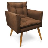 Kit Poltrona E Namoradeira 2 Lugares Olivia Suede Marrom - 17