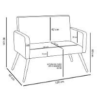 Kit Namoradeira 2 Poltronas 2 Puffs Redondo Rosê Castanho