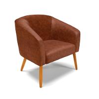 Kit 02 Poltronas Corano Nozes Pés Palito Castanho - 7