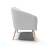 Poltrona Linho Cinza Pés Palito - 5