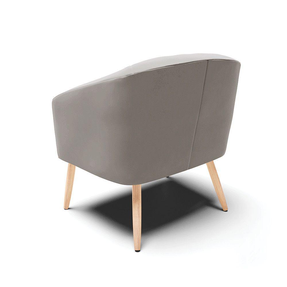 Poltrona Veludo Cinza Pés Palito D'rossi - 4