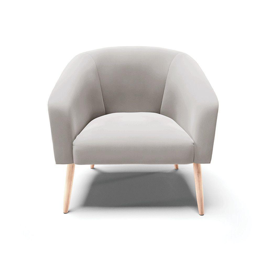 Poltrona Veludo Cinza Pés Palito D'rossi - 6