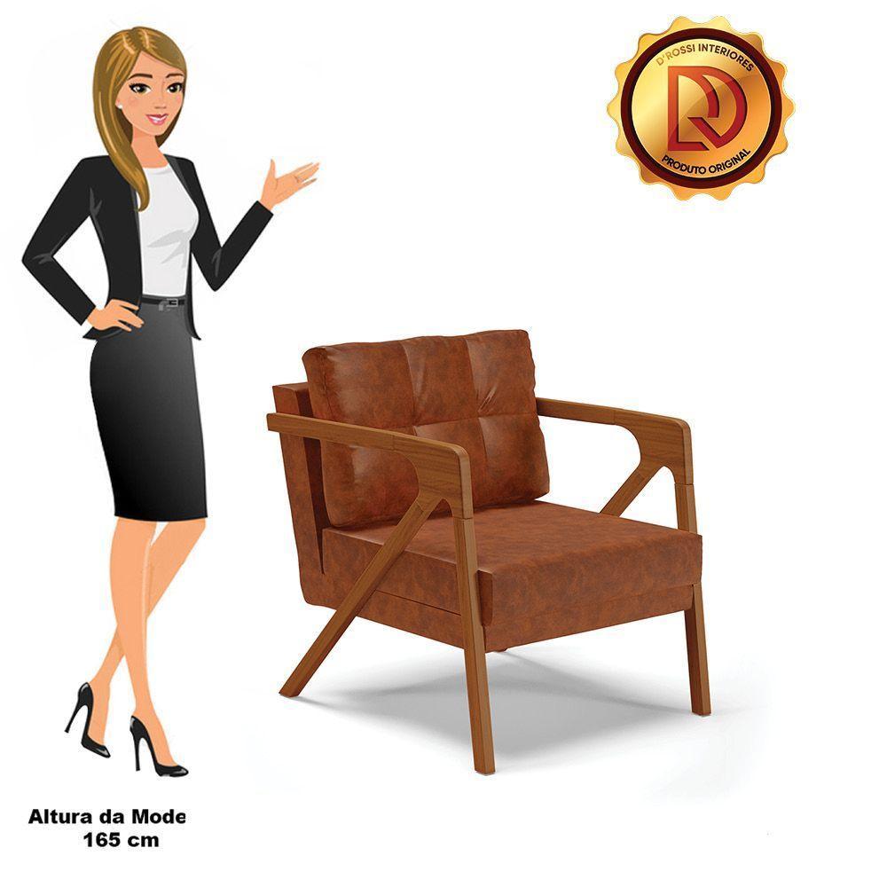 Poltrona Melissa Corano Base De Madeira Castanho Cor Nozes - 4