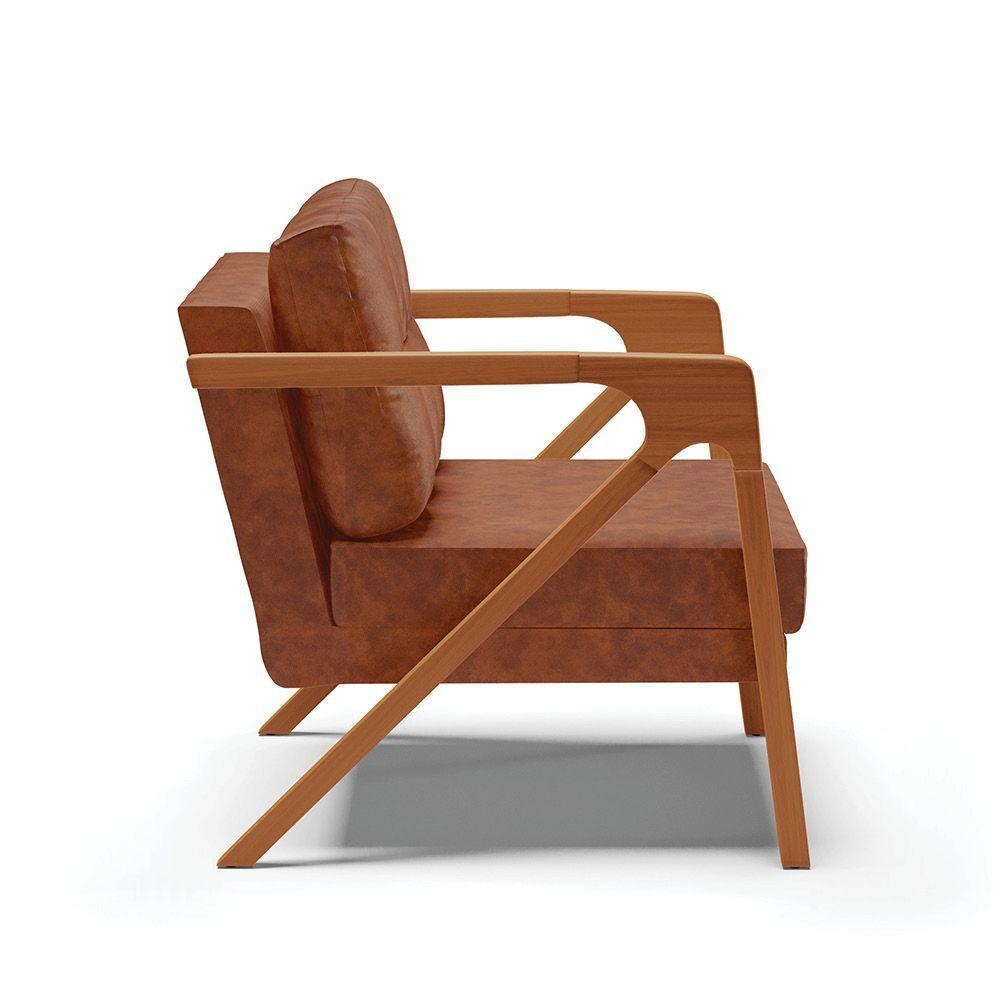 Poltrona Melissa Corano Base De Madeira Castanho Cor Nozes - 6