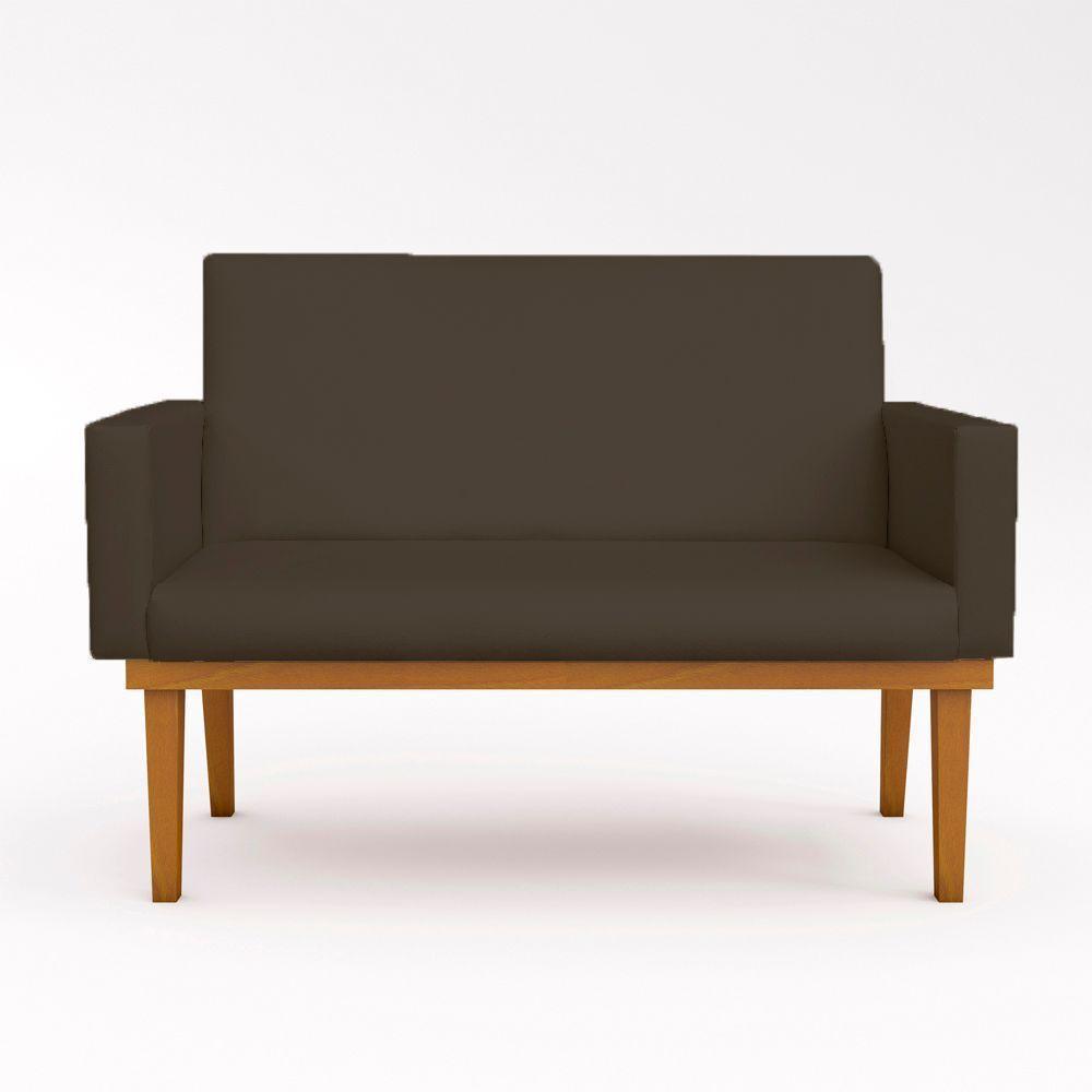 Namoradeira Com Base Poltrona Decorativa Luxo Tecido Marrom - 4