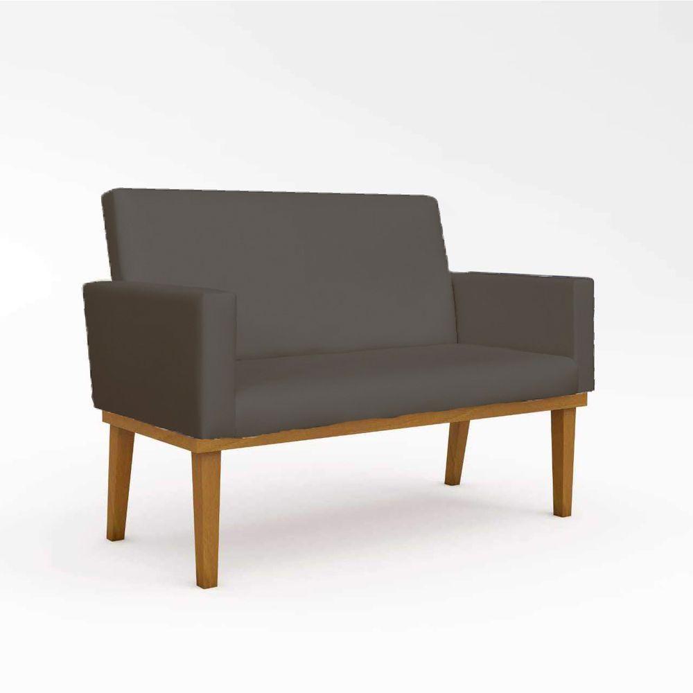 Namoradeira Com Base Poltrona Decorativa Luxo Tecido Cinza - 1
