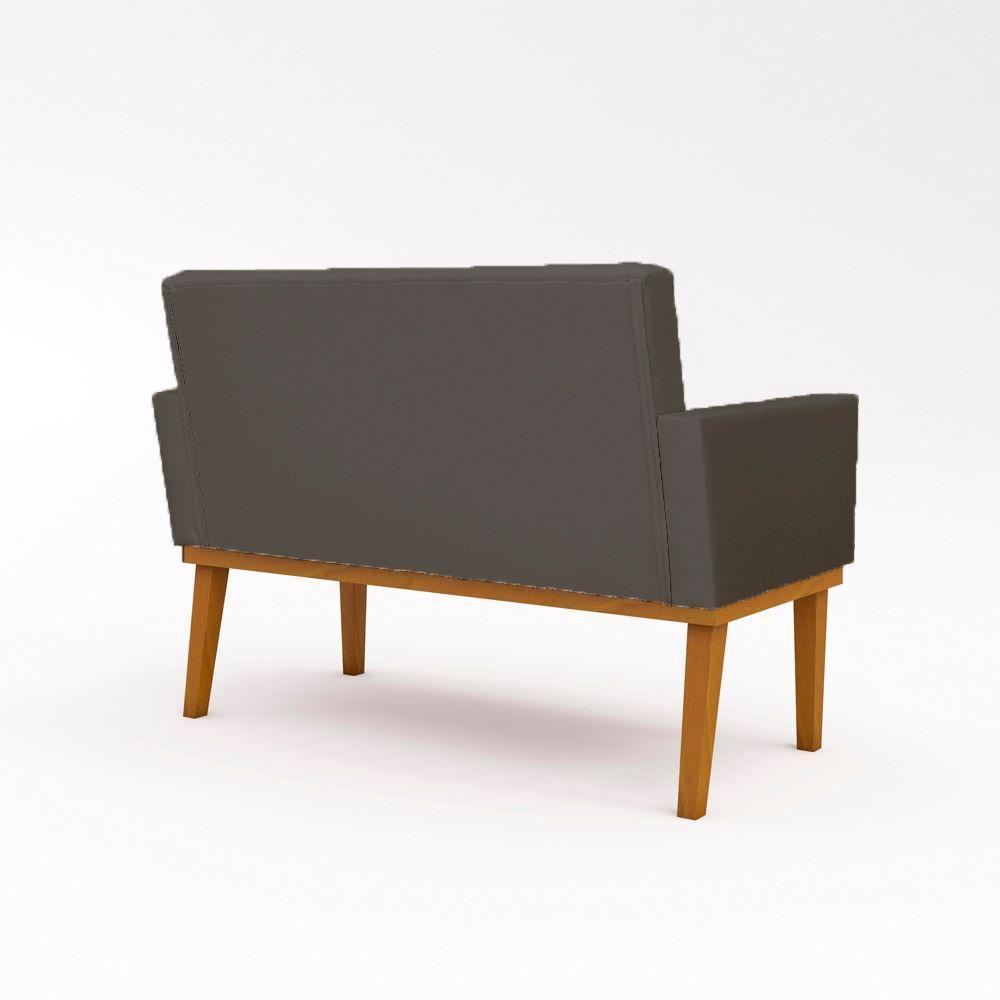 Namoradeira Com Base Poltrona Decorativa Luxo Tecido Cinza - 3