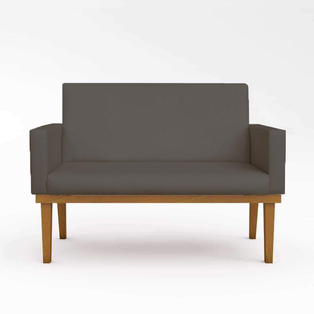 Namoradeira Com Base Poltrona Decorativa Luxo Tecido Cinza - 4