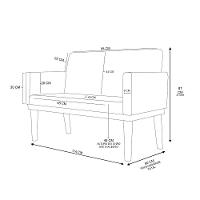Namoradeira Com Base Poltrona Decorativa Luxo Tecido Cinza - 2