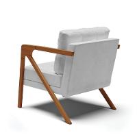 Kit 02 Poltronas Corano Branco Base De Madeira Castanho - 5