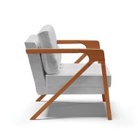 Kit 02 Poltronas Corano Branco Base De Madeira Castanho - 6