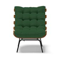 Poltrona Costela Veludo Verde Base Metálica Preto - D'Rossi - 7