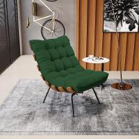 Poltrona Costela Veludo Verde Base Metálica Preto - D'Rossi - 8