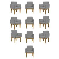 Kit 10 Poltronas Reforçadas Escritório Recepção Sala Grafite - 1