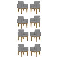 Kit 08 Poltronas Reforçadas Escritório Linho Grafite - 1