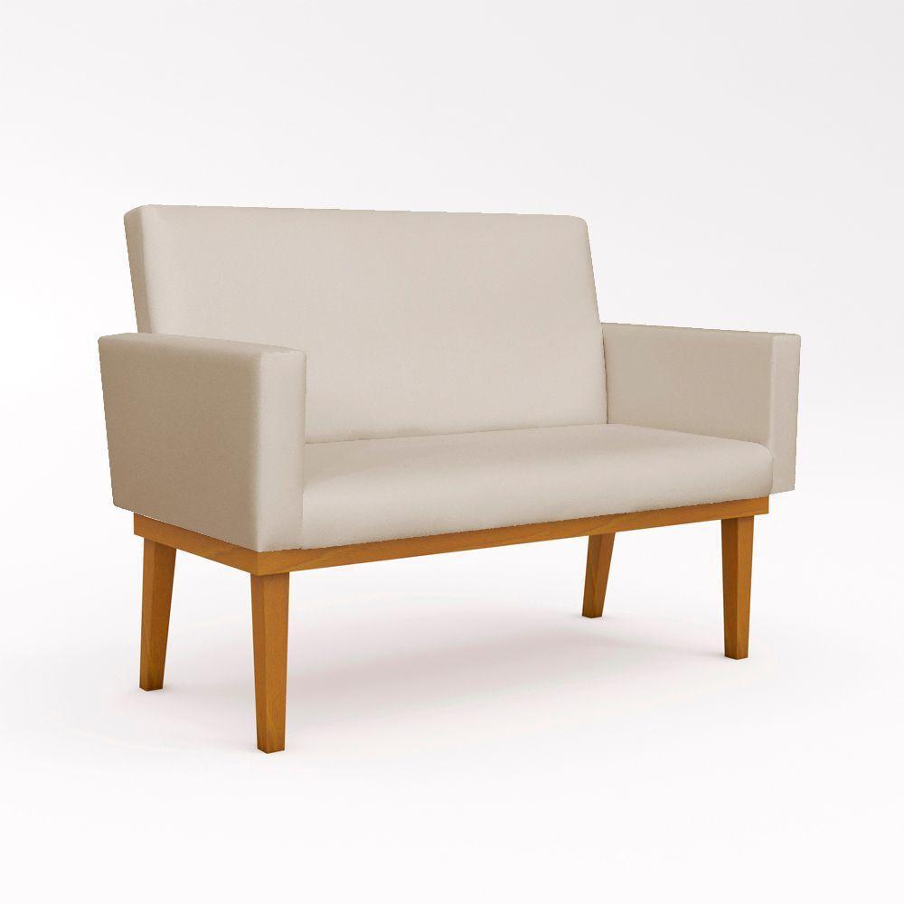 Namoradeira Com Base Poltrona Decorativa Luxo Tecido Bege - 1