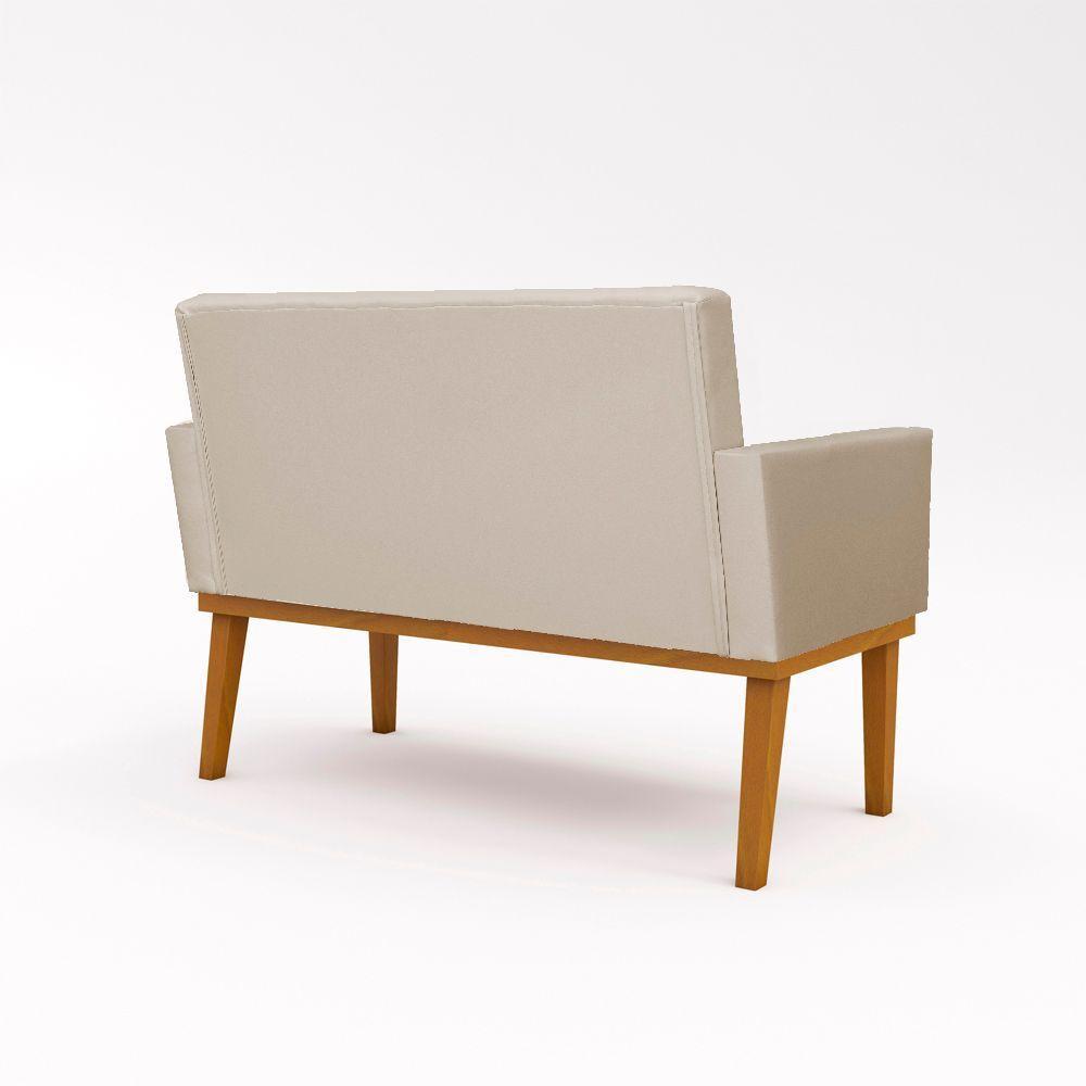 Namoradeira Com Base Poltrona Decorativa Luxo Tecido Bege - 3