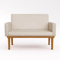 Namoradeira Com Base Poltrona Decorativa Luxo Tecido Bege - 4