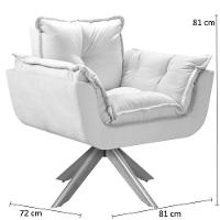 Poltrona Opalla Giratória Madeira Suede D Salla Cappuccino - 2