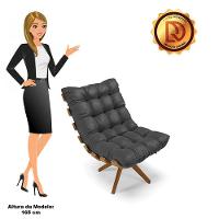 Kit 02 Poltronas Giratória Corino Preto Base Madeira D'rossi