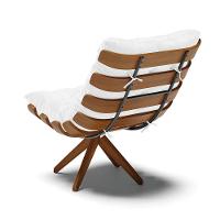 Kit 2 Poltronas Giratória Corano Branco Base Madeira D'rossi - 5