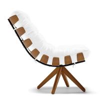 Kit 2 Poltronas Giratória Corano Branco Base Madeira D'rossi - 6