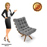 Kit 02 Poltronas Giratória Costela Linho A26 Grafite