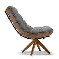 Kit 02 Poltronas Giratória Costela Linho A26 Grafite - 6