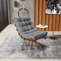 Kit 02 Poltronas Giratória Costela Linho A26 Grafite - 8