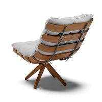 Kit 02 Poltronas Giratória Costela Cinza A05 Base Madeira - 5