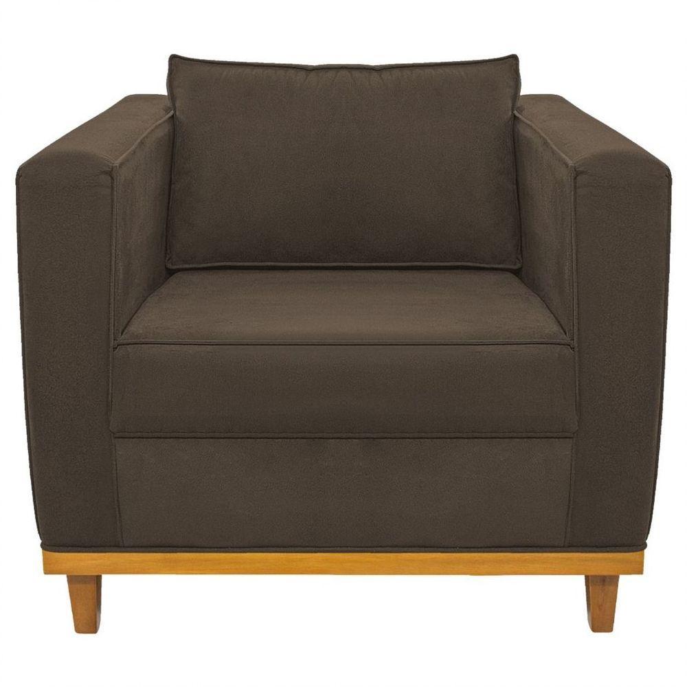 Kit Sofá 2 Lugares 2 Poltronas Europa Suede Marrom - 2