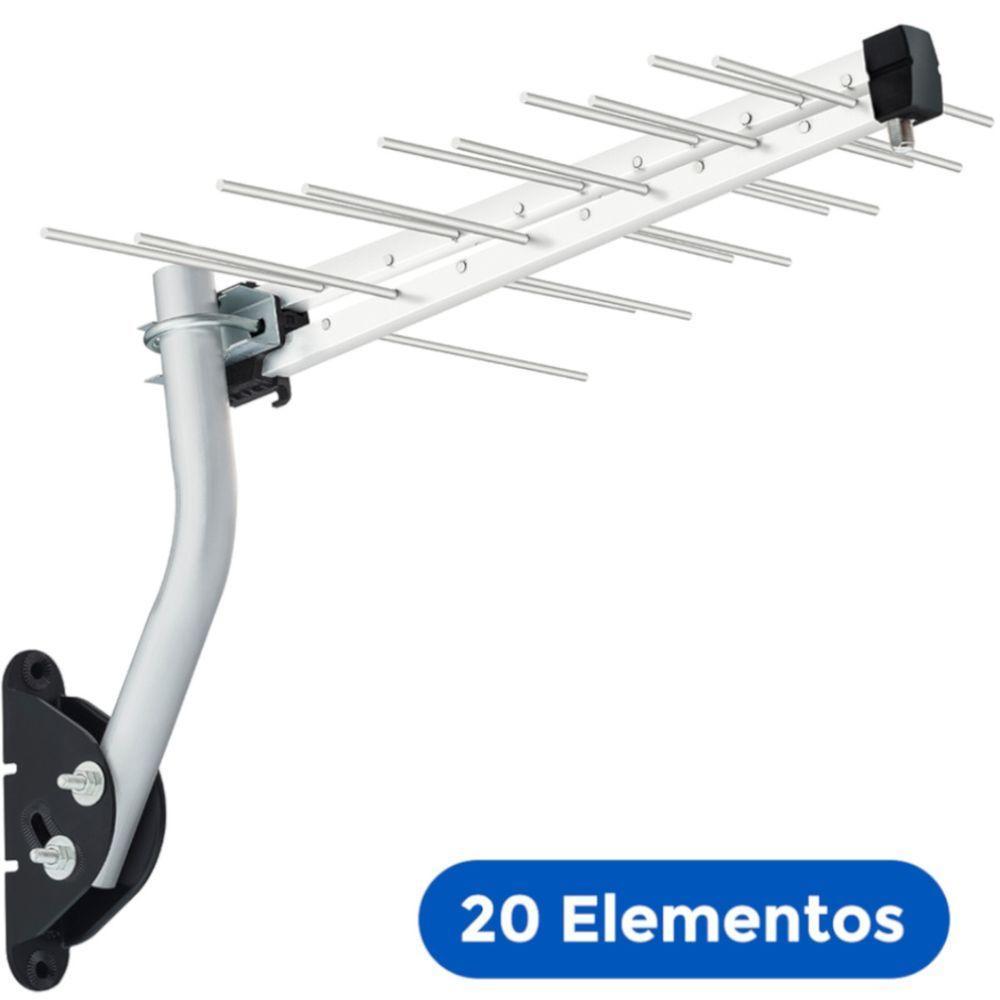 Antena Digital Ext Log p/Tv Hdtv/Uhf c/Kit De Instalação - 4