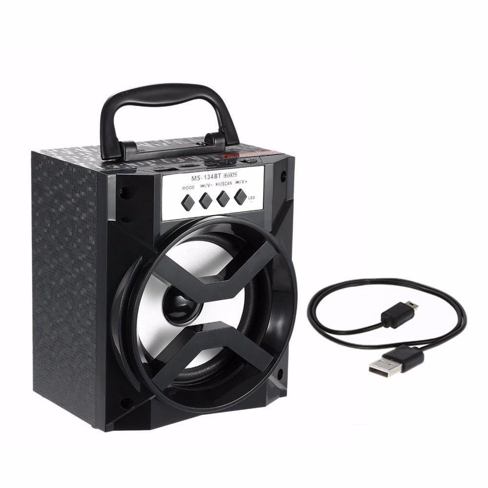 Caixa De Som Bluetooth Portátil D-bh1019 Aero Com Rádio Fm Usb Tf Preto - 1