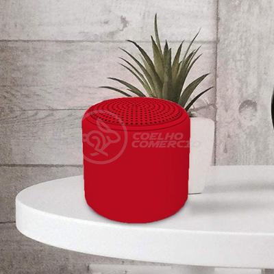Mini Caixa De Som Wireless Speaker Potente BT Vermelho
