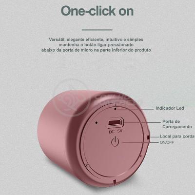 Mini Caixa De Som Wireless Speaker Potente Bluetooth Rosa